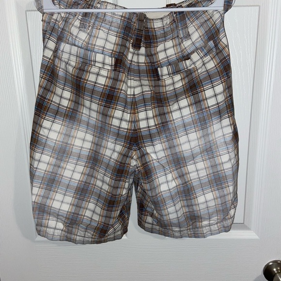 Mens Hollister plaid shorts size 30 brown casual 100% cotton good condition - Picture 2 of 4